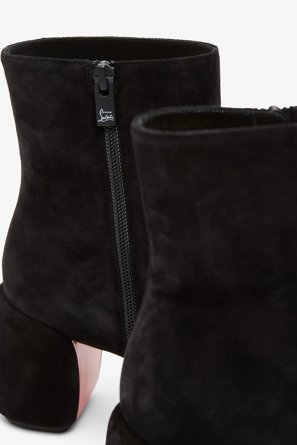 Shop Christian Louboutin Minny 70 Black Suede Boots