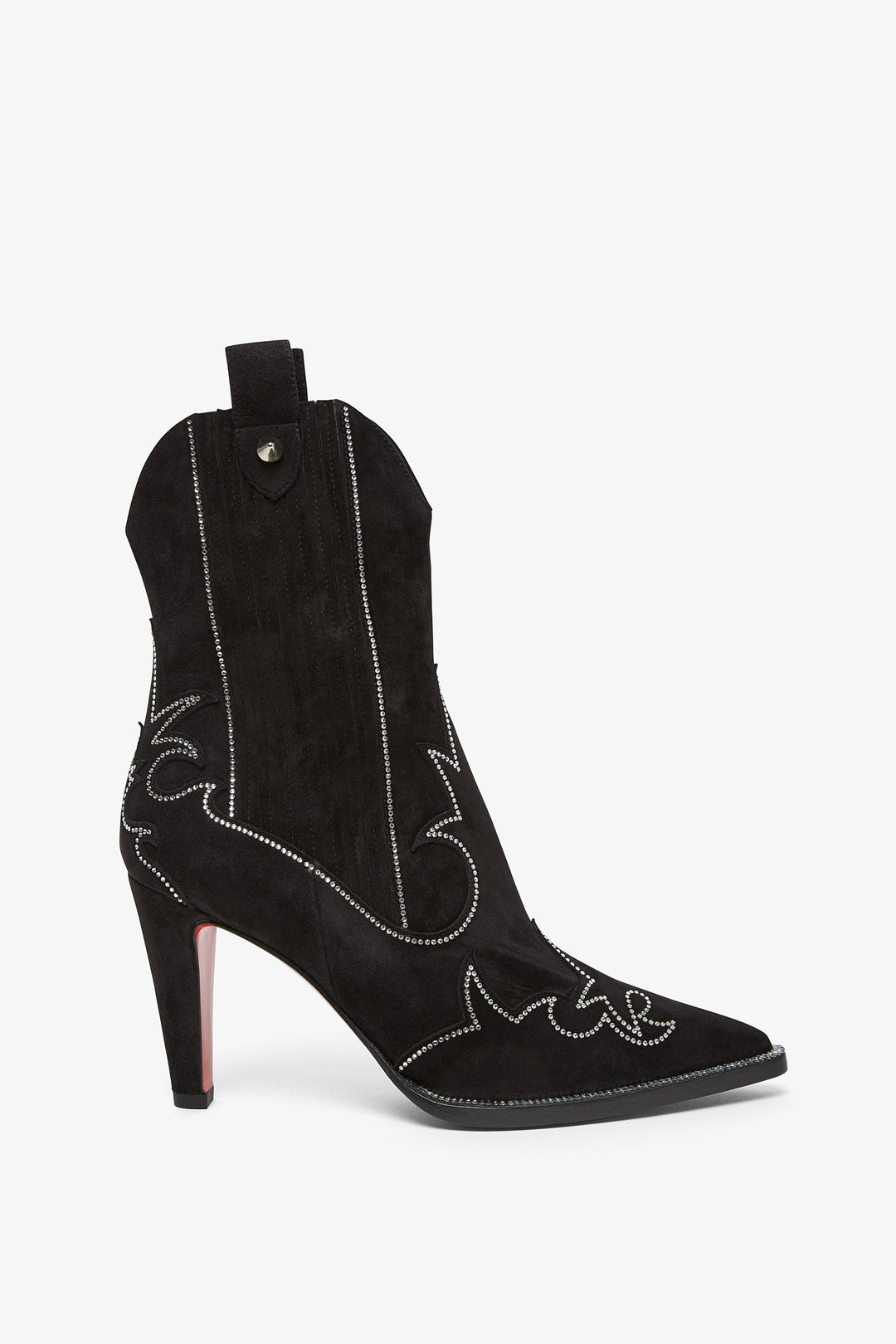 Christian Louboutin Santigag 85 strass black suede boots Savannahs