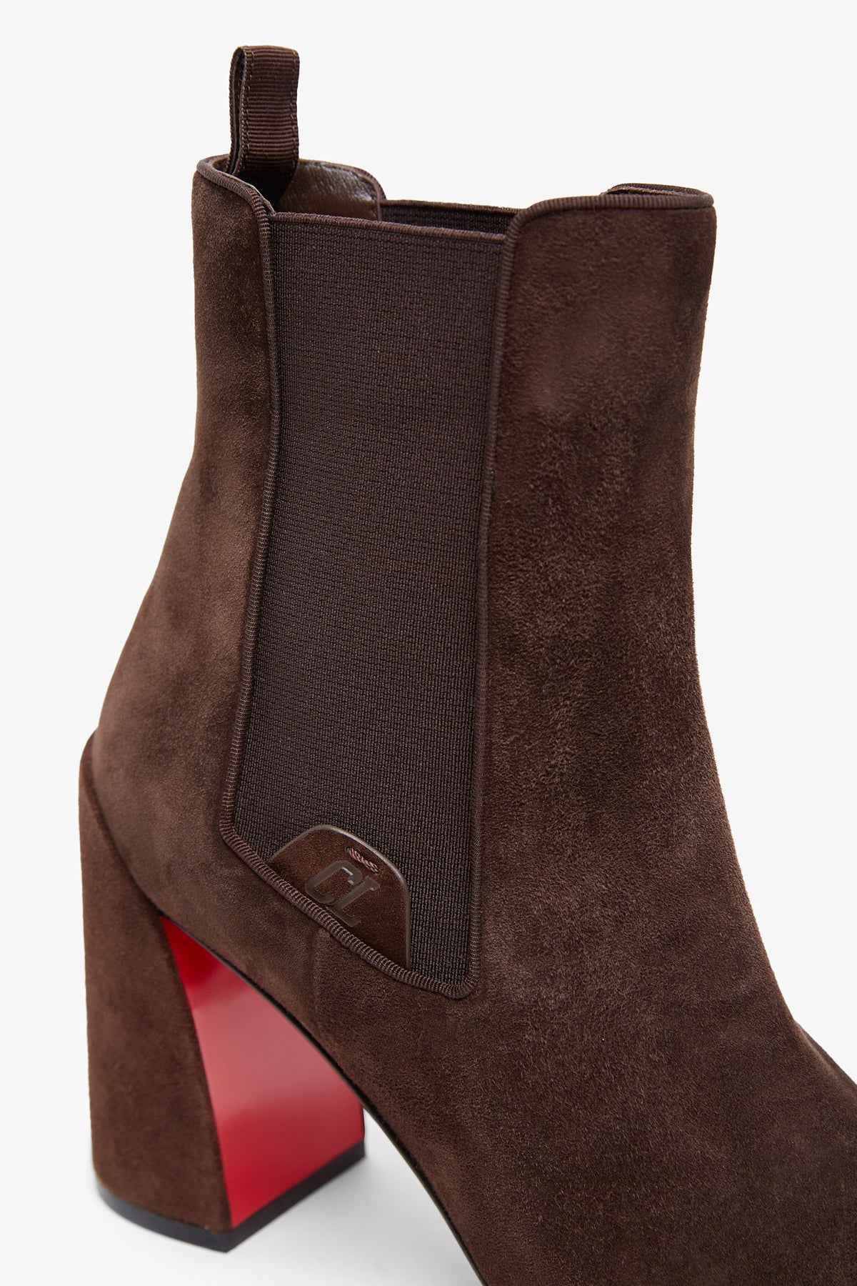 Shop Christian Louboutin Turelastic 85 Brown Suede Boots