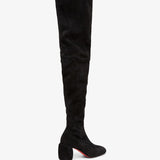 Minny 70 black suede over knee boots