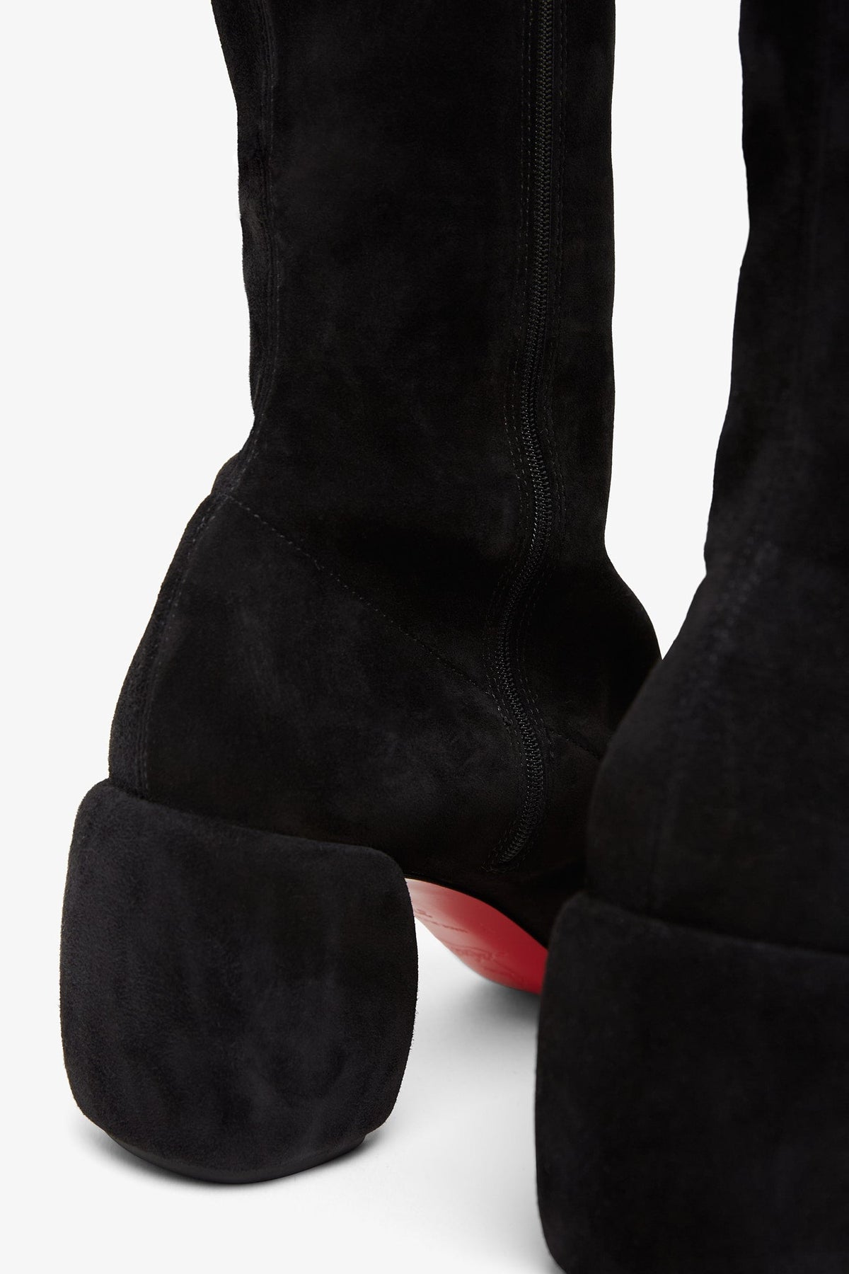 Shop Christian Louboutin Minny 70 Black Suede Over Knee Boots