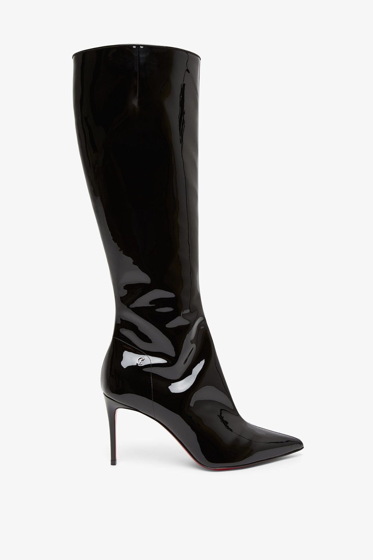 Shop Christian Louboutin Sporty Kate 85 Black Patent Boots