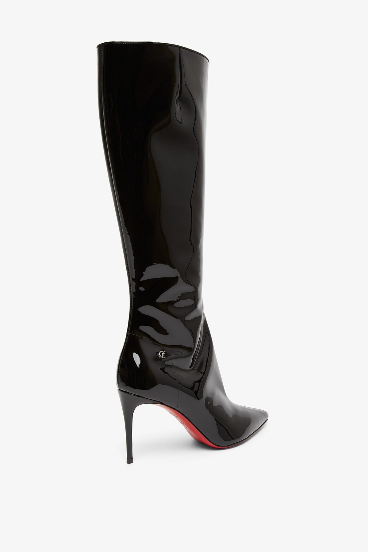 Shop Christian Louboutin Sporty Kate 85 Black Patent Boots