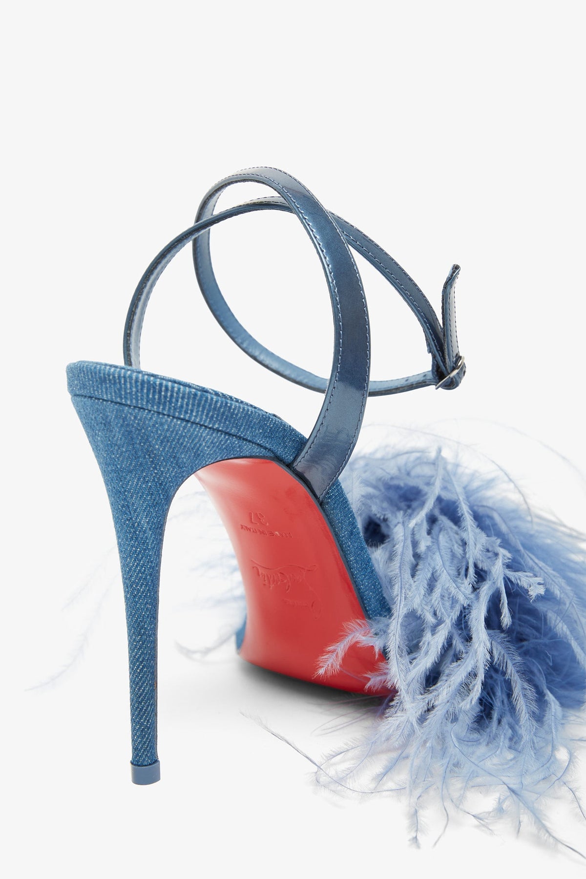 Shop Christian Louboutin Loubipoupi 100 Denim Sandals