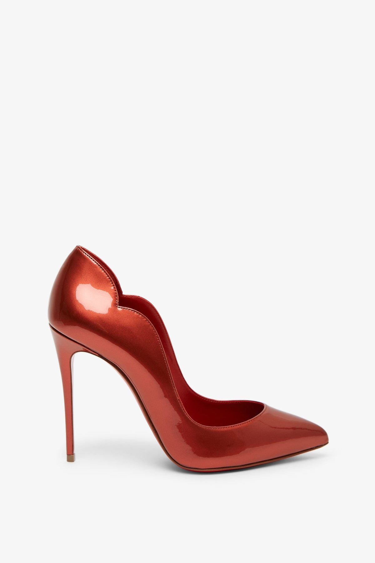 Shop Christian Louboutin Hot Chick 100 Red Metallic Pumps