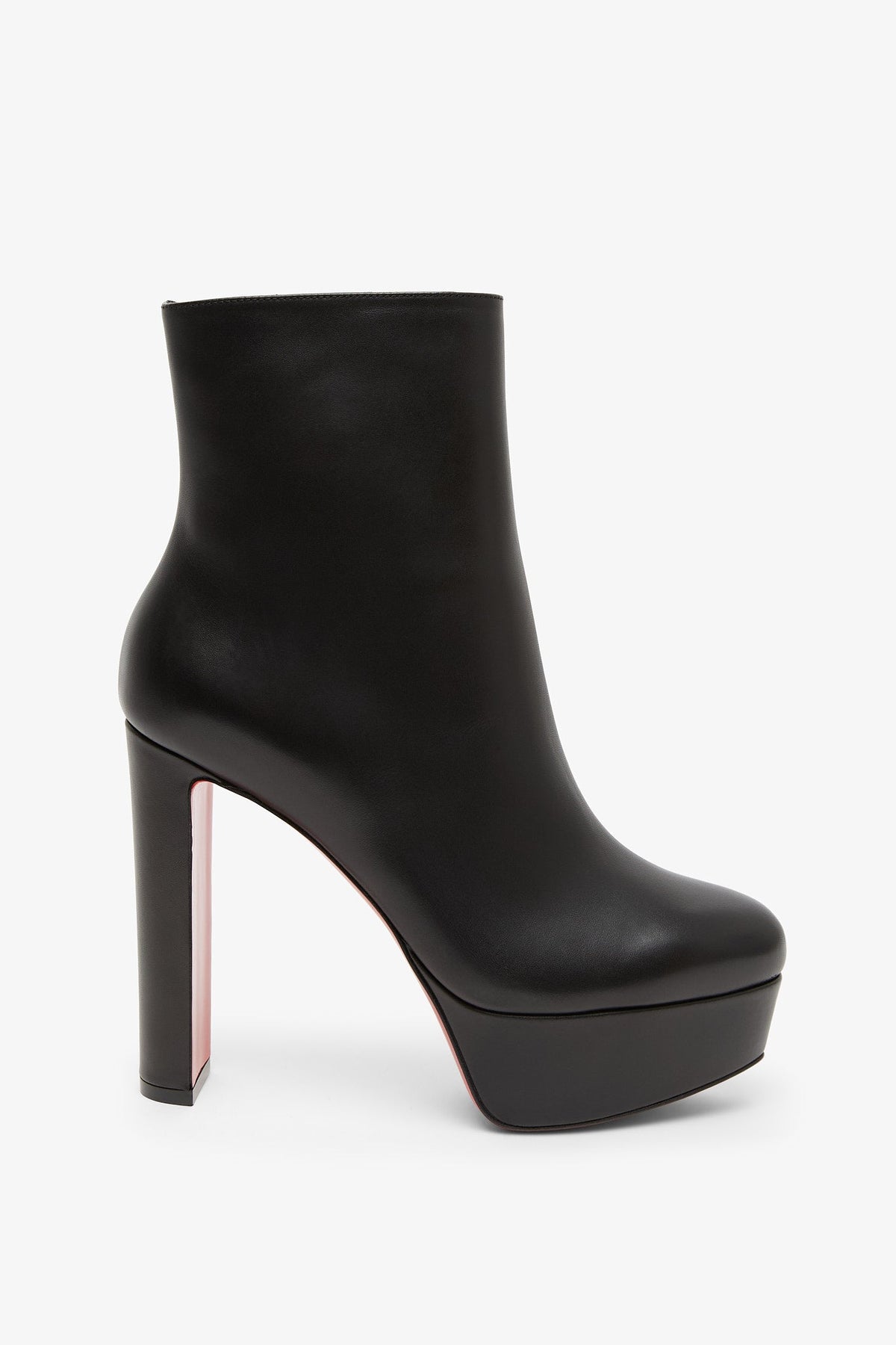 Shop Christian Louboutin Loo 130 Black Leather Platform Boots