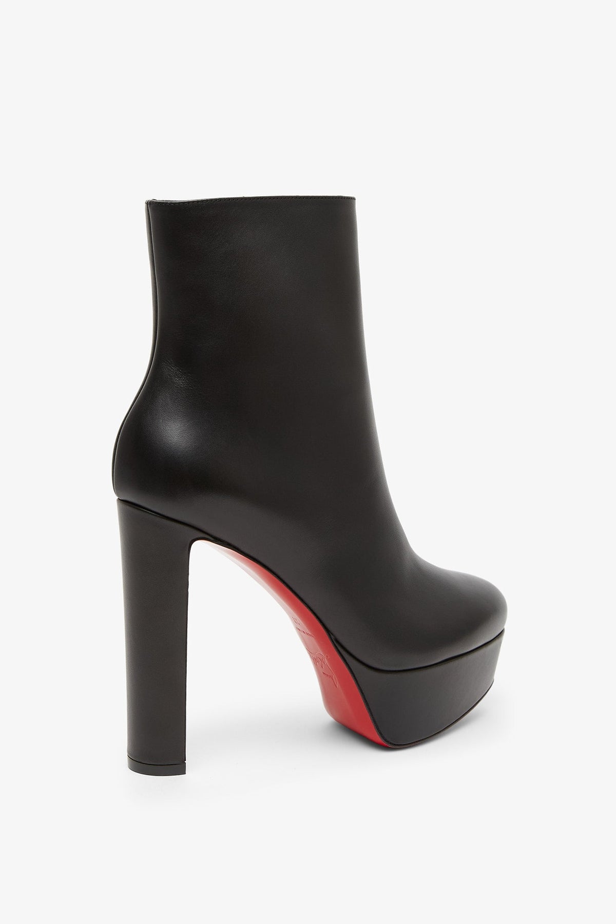 Shop Christian Louboutin Loo 130 Black Leather Platform Boots