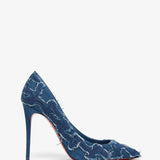 Kate 100 denim brodé pumps