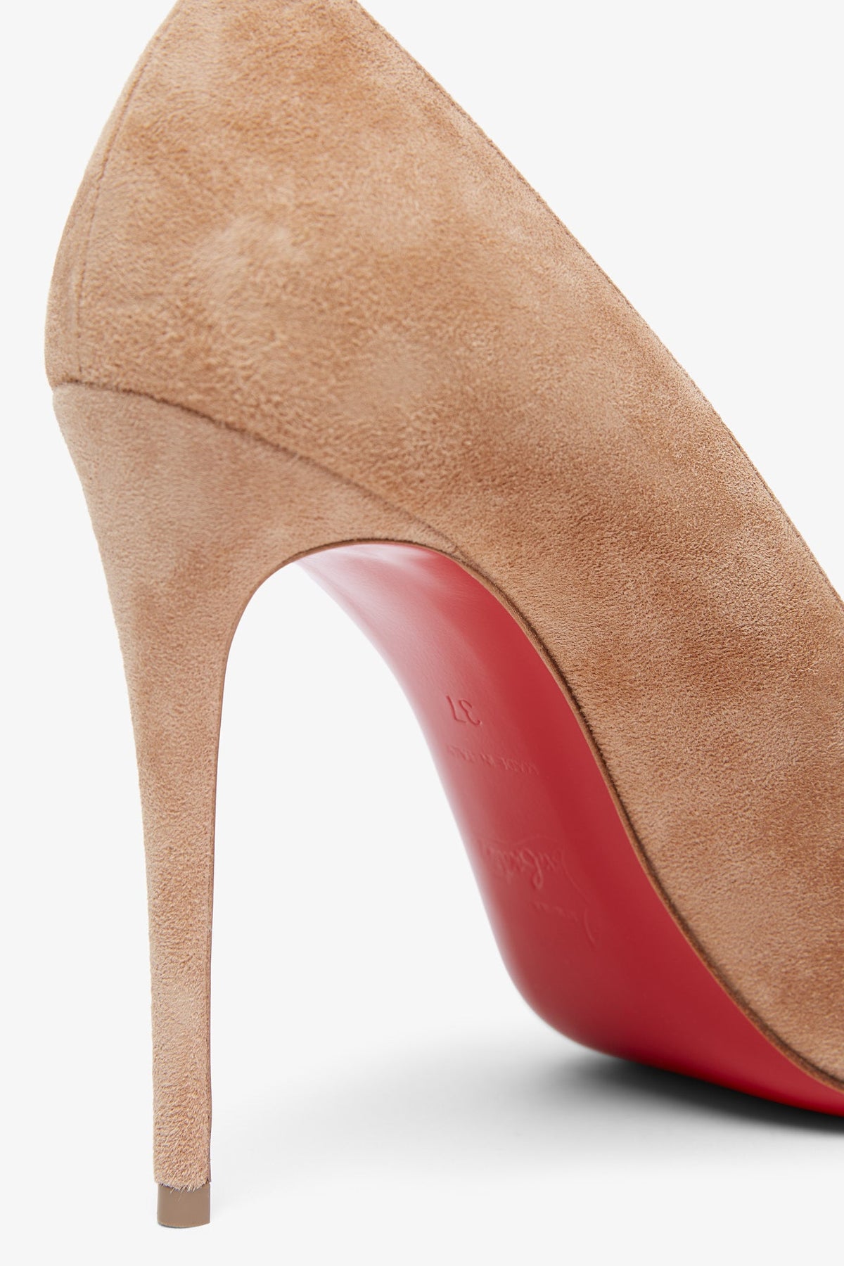 Shop Christian Louboutin Kate 100 Tan Suede Pumps