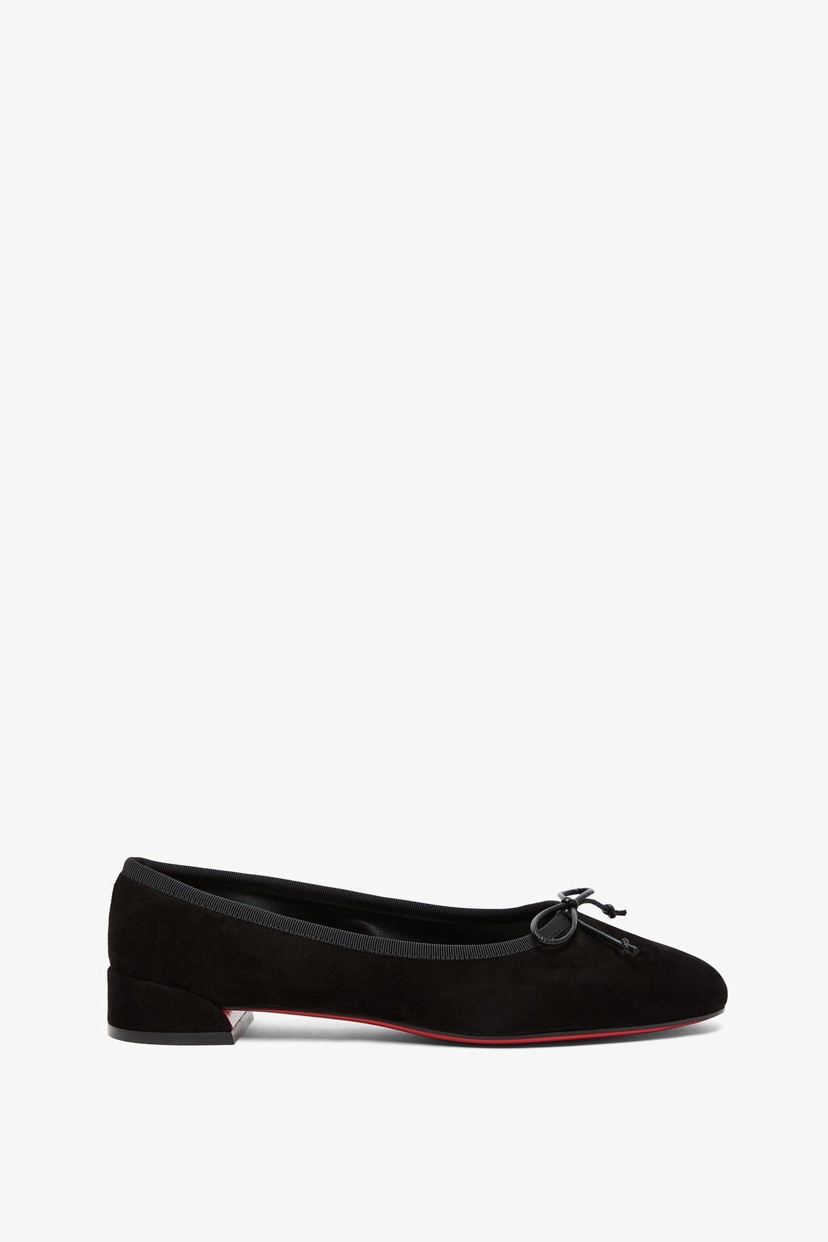 Shop Christian Louboutin Sweetie Jane Black Suede Ballerinas