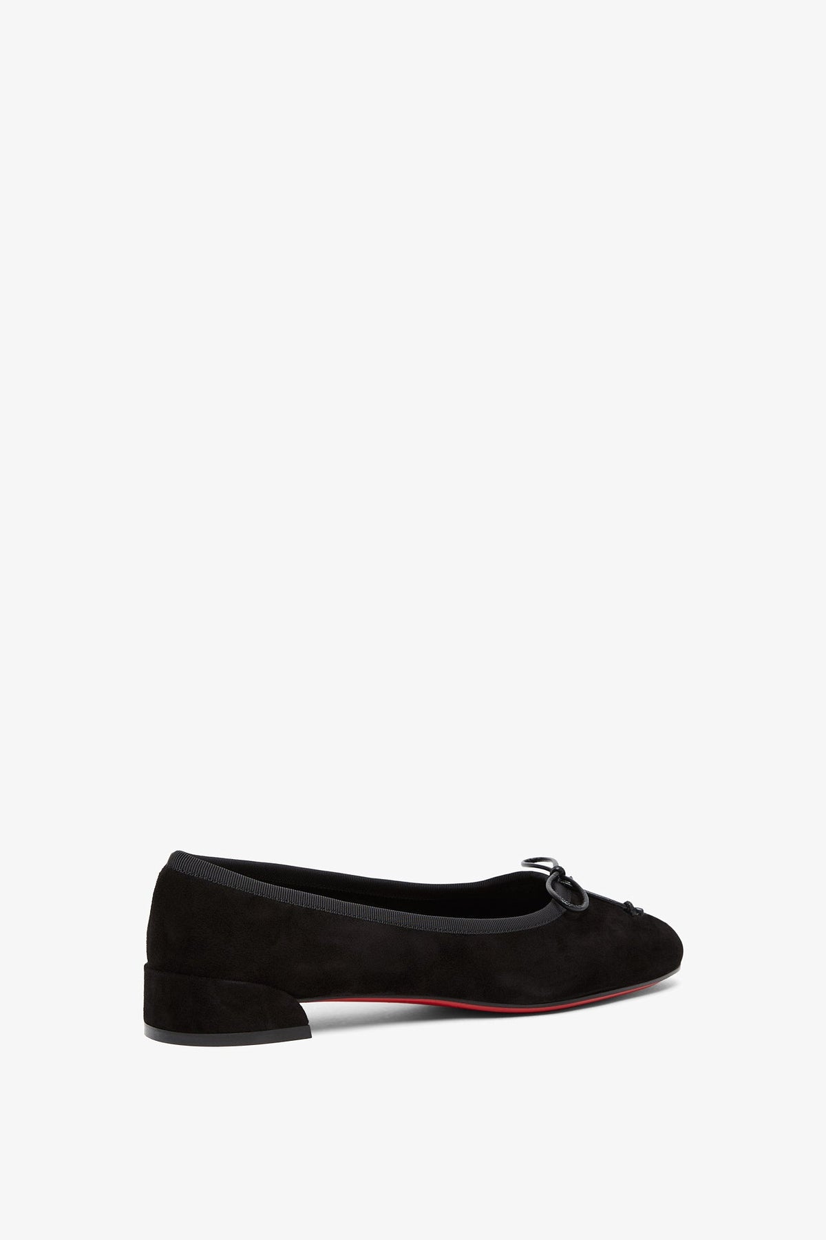 Shop Christian Louboutin Sweetie Jane Black Suede Ballerinas