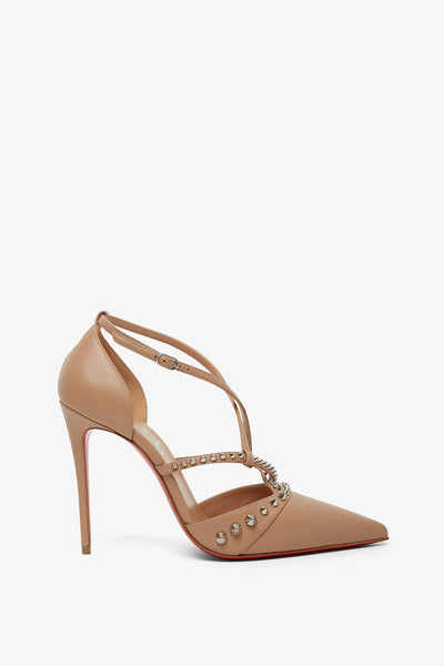 Christian Louboutin - Nude Nappa Leather & Mesh Glitter