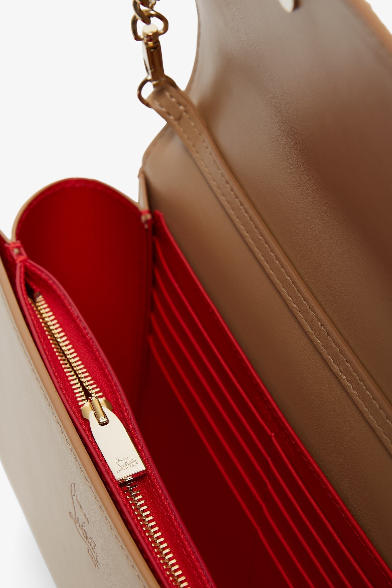 Christian Louboutin | Paloma beige suede clutch | Savannahs