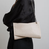 Loubitwist small beige strass bag