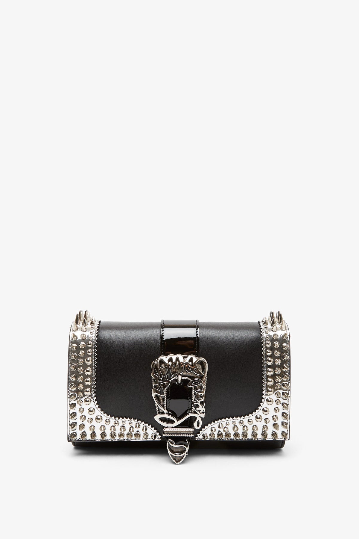 Shop Christian Louboutin Paloma Giddy Black Spikes Clutch