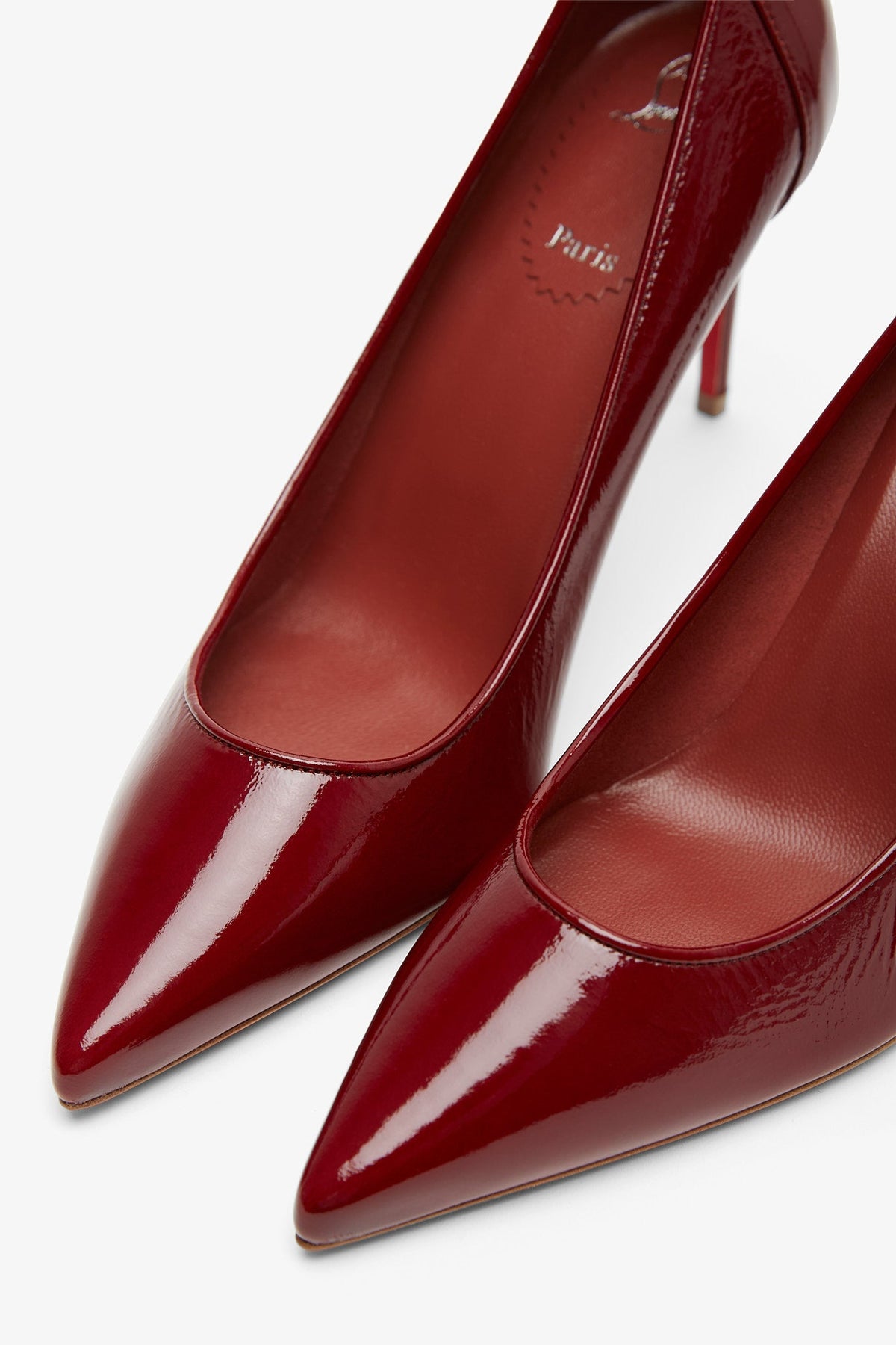 CHRISTIAN LOUBOUTIN SPORTY KATE 85 RED SOFT PATENT PUMPS