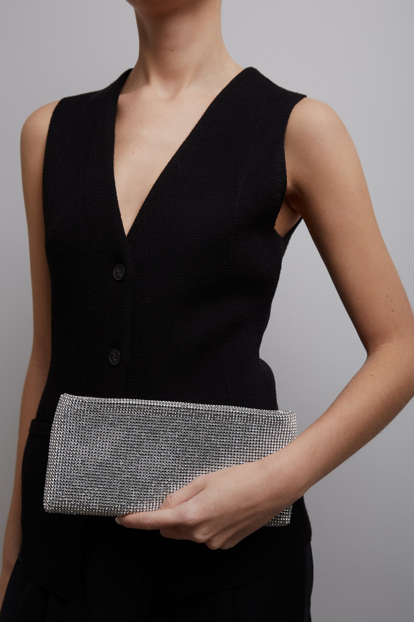 Maykimay silver crystal clutch