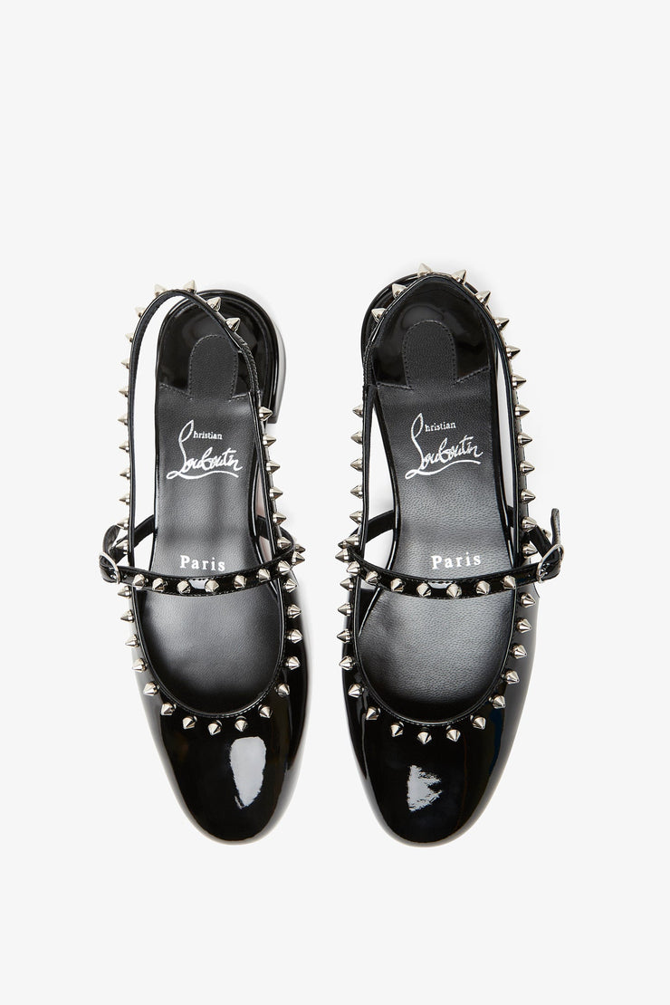 Sweet Janispikes black patent flats