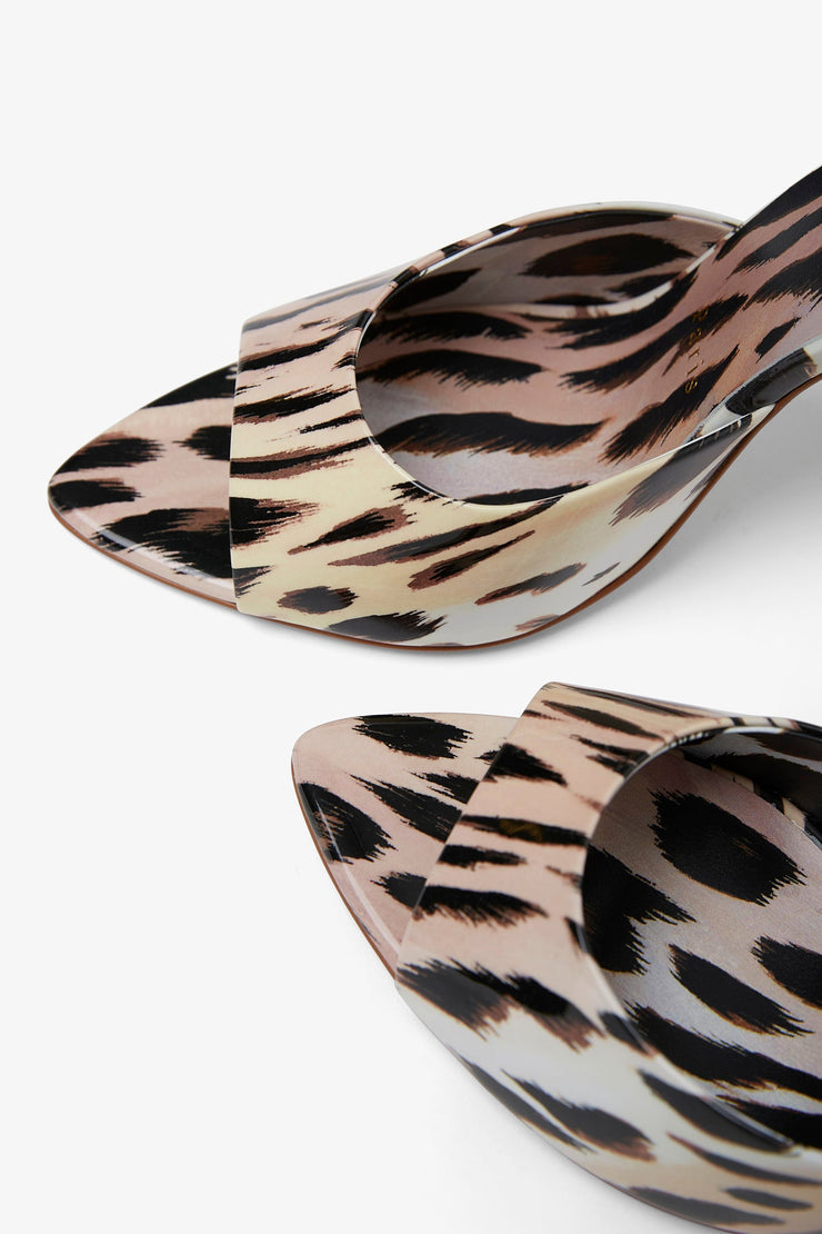 Miss Z 100 animal print patent mules