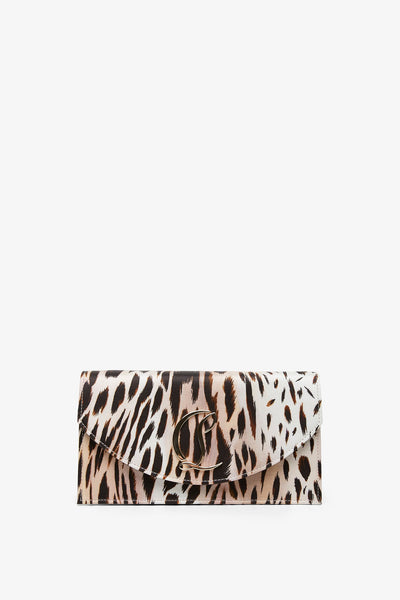 Loubi54 animal print satin clutch