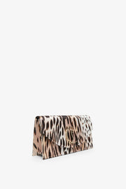 Loubi54 animal print satin clutch