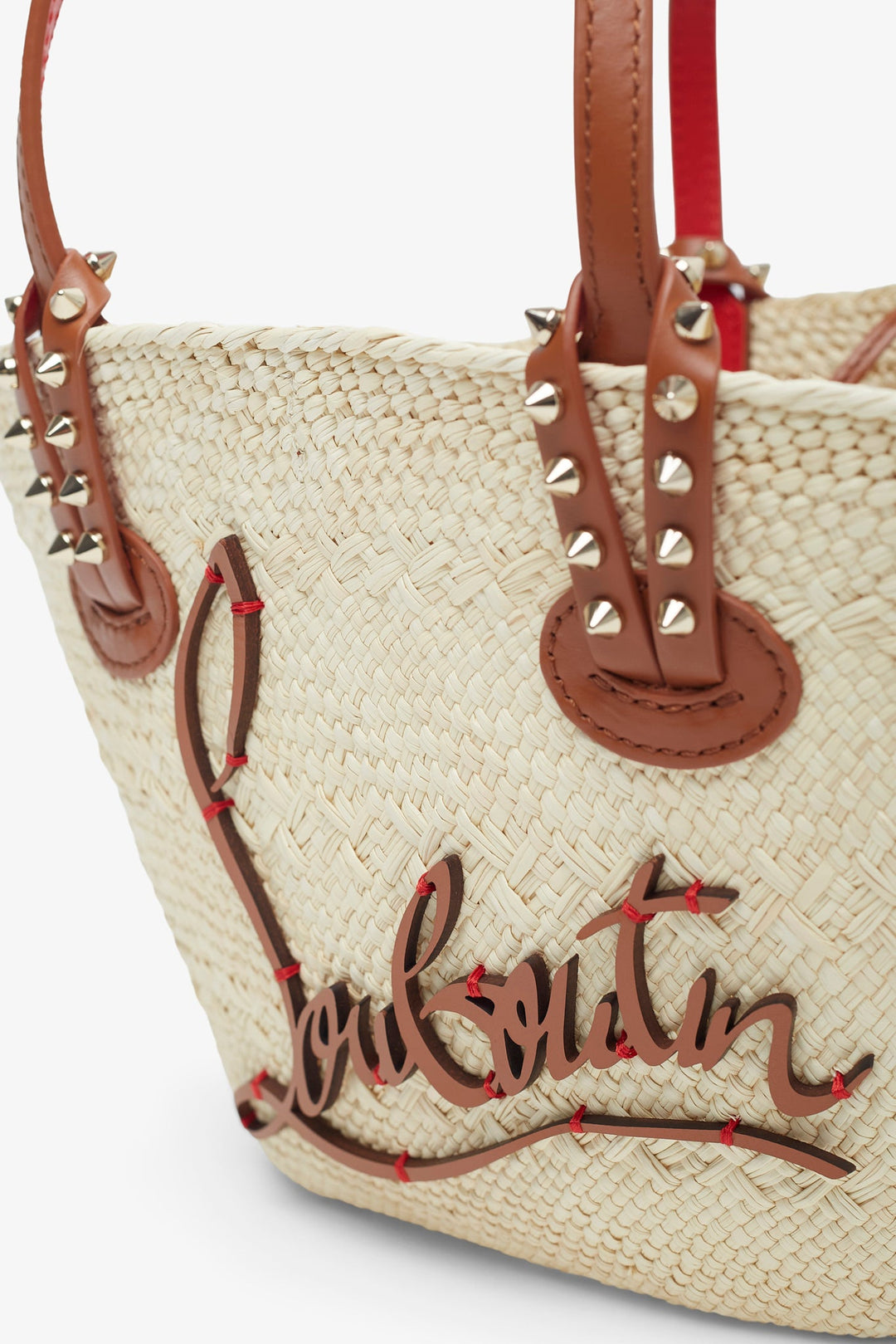 【Christian Louboutin】 Cabata Mini raffia basket bag Cabata Mini raffia basket bag in beige - Christian Louboutin