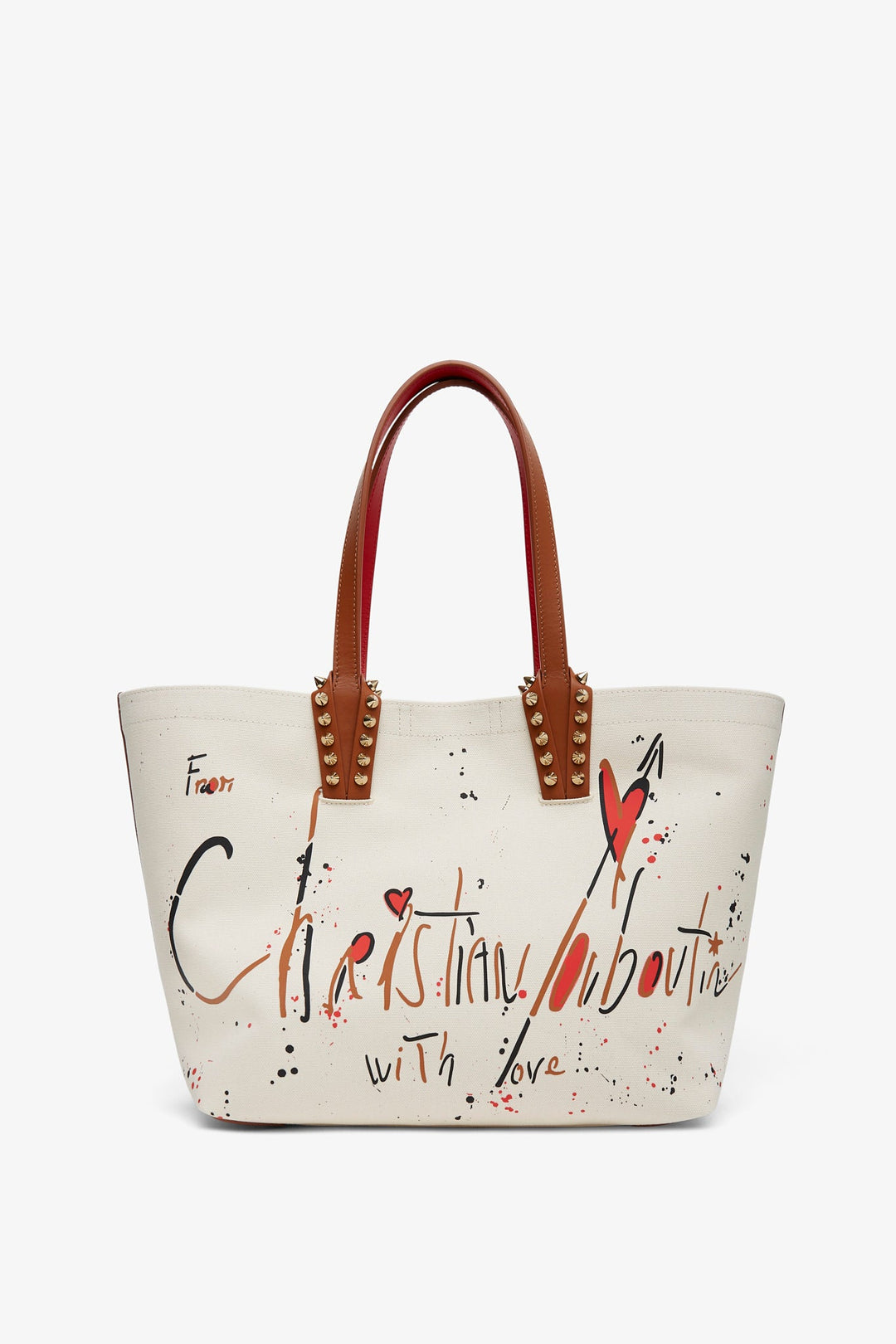 ハンサム♪◇Cabata スモール バッグ◇Christian Louboutin Cabata small - Tote bag - Calf leather and spikes - Leche