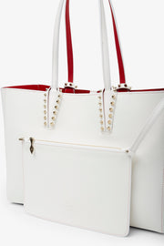 Cabata soft white leather tote bag