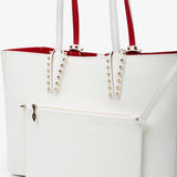Cabata soft white leather tote bag