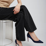 Iriza 85 dark blue suede pumps