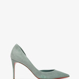 Iriza 85 sage green suede pumps