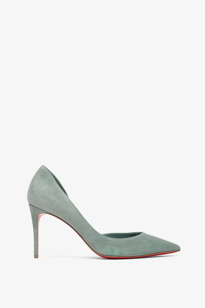 Christian Louboutin | Iriza 85 sage green suede pumps | Savannahs