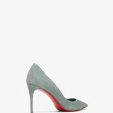 Iriza 85 sage green suede pumps