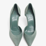 Iriza 85 sage green suede pumps