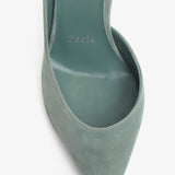 Iriza 85 sage green suede pumps