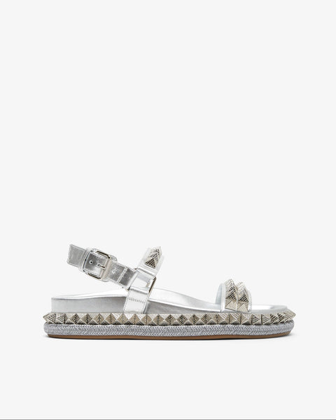 Christian Louboutin | Pyrabizz silver flat sandals | Savannahs