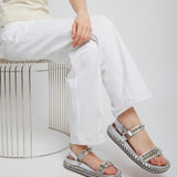 Pyrabizz silver flat sandals