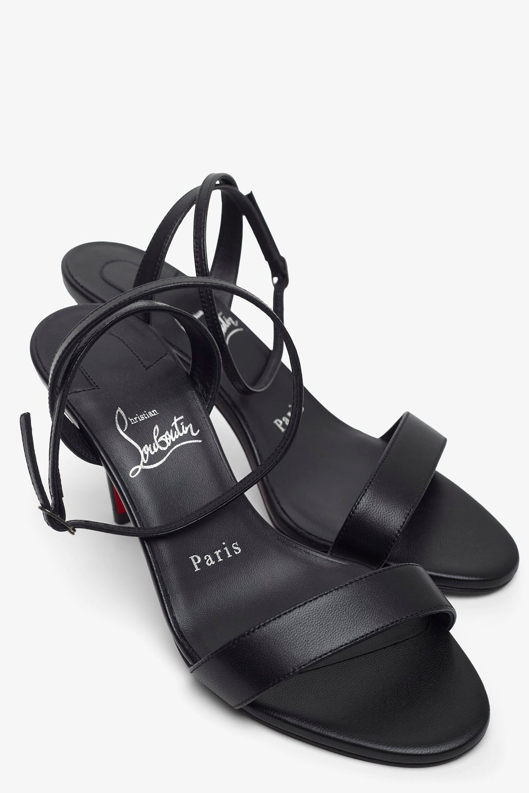 ★美ライン【Christian Louboutin】『Miss Z 80』black sandals Miss Z Sandal - 80 mm Strappy sandals - Lamb nappa leather