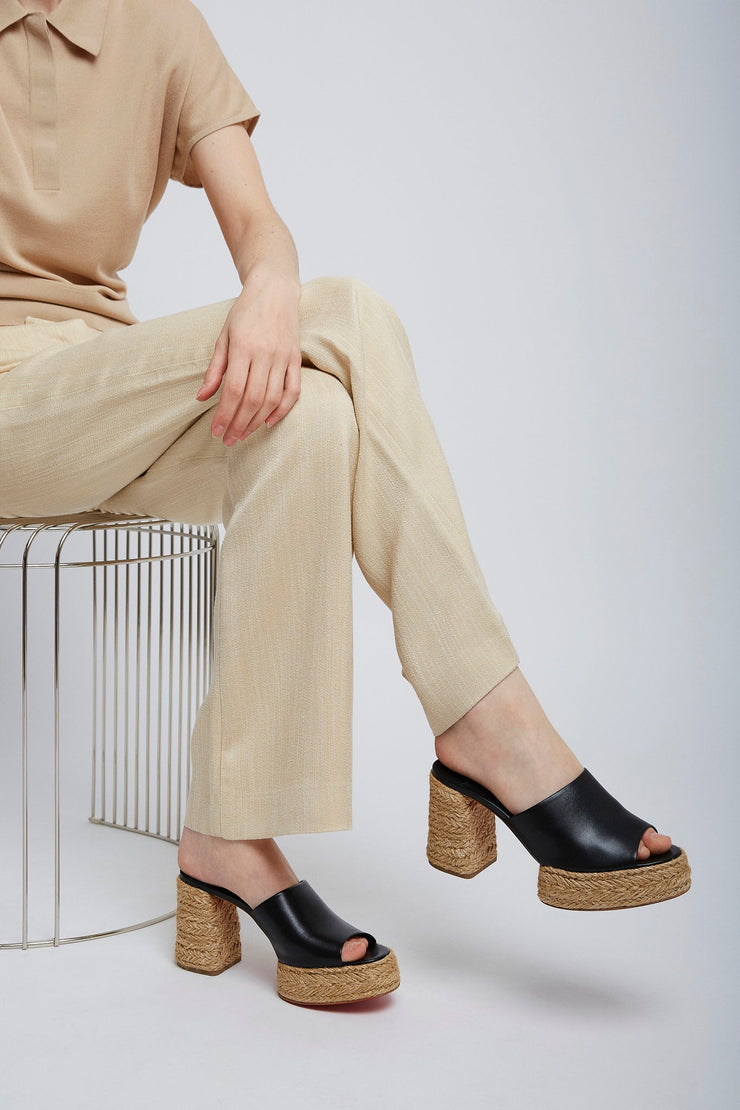 Calakala 85 black leather espadrilles
