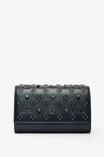 Paloma black leather clutch
