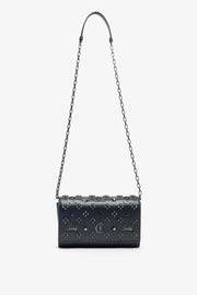 Paloma black leather clutch