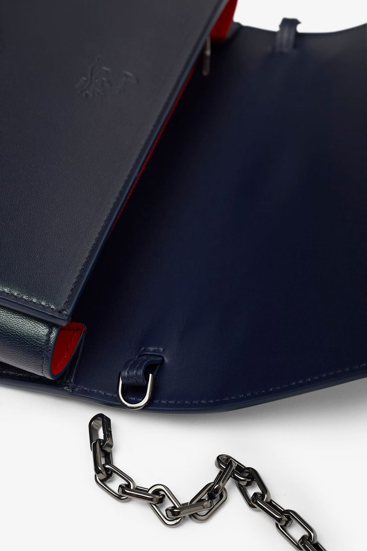 Paloma black leather clutch