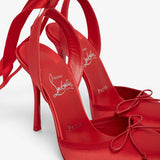 Cassia lace up 100 red satin pumps