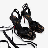Cassia 100 velvet and lamé pumps