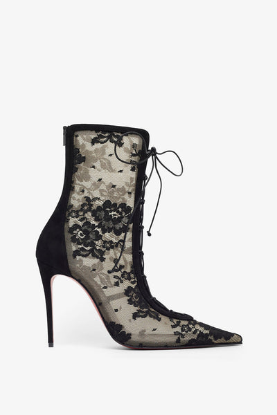 Christian Louboutin | KM 100 black lace boots | Savannahs