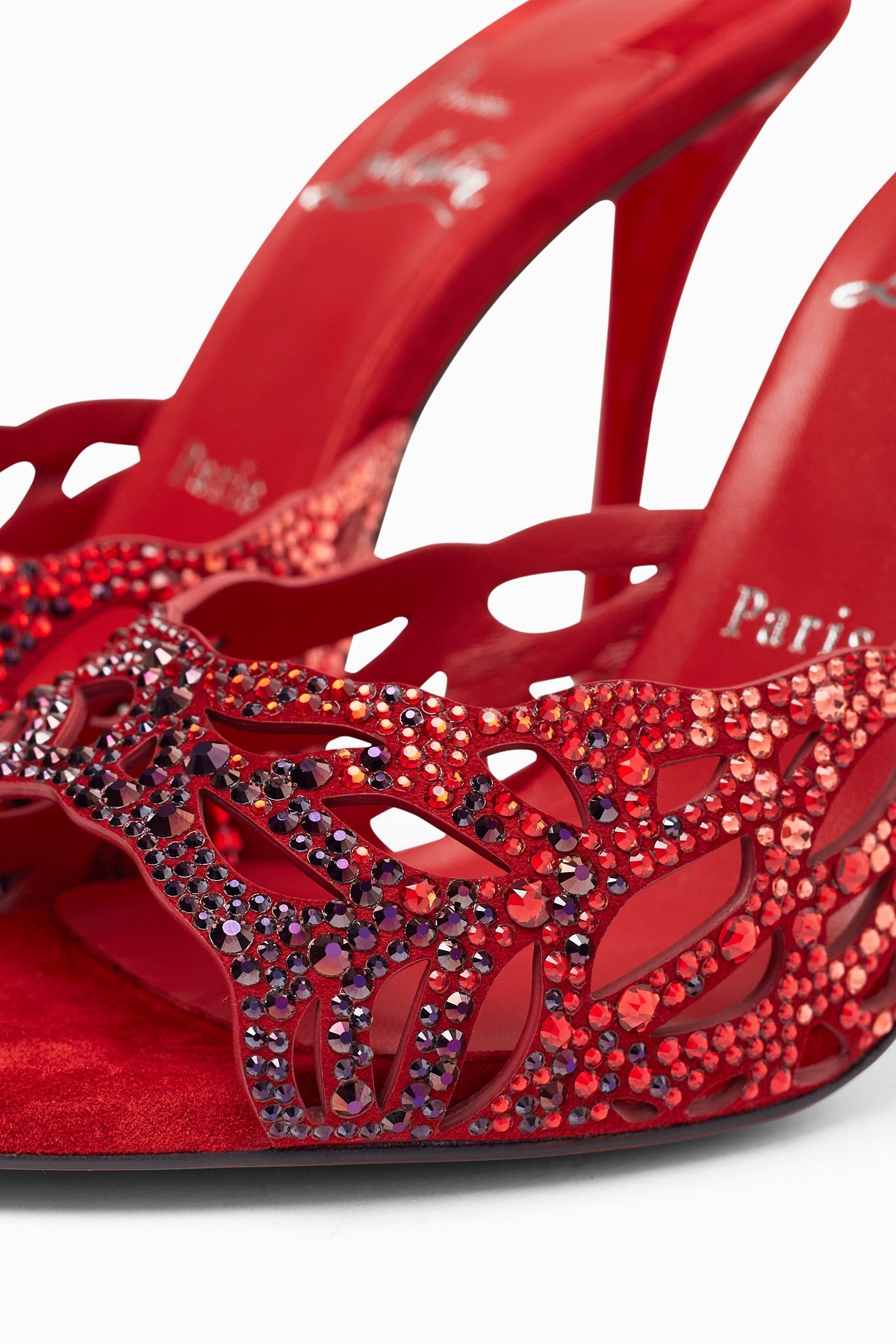Christian Louboutin | Lasera 100 red crystal mules | Savannahs