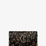 Loubi54 leopard velvet clutch
