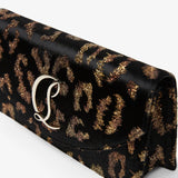 Loubi54 leopard velvet clutch