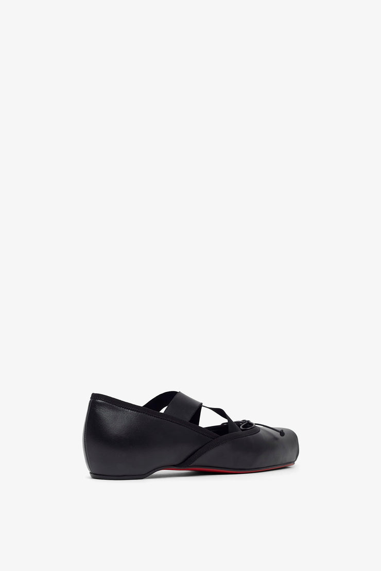 Cassiasticina black leather ballerinas