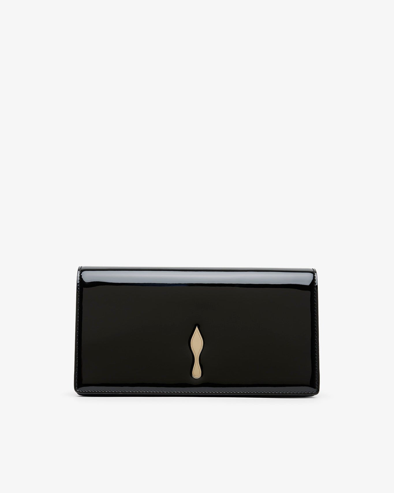 Black wallet with a gold emblem on a white background